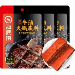 海底捞 火锅底料醇香牛油麻辣150克*3包