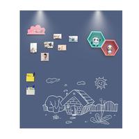 飞博士双层磁性黑板墙贴儿童创意涂鸦墙环保可擦写无尘黑板家用自粘墙上磁力黑板尺寸 90cm高*长度每拍1件+10cm