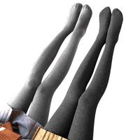 浪莎 打底裤女春秋棉条纹美腿显瘦光腿连裤袜薄款打底裤袜 黑色1条 黑色连脚新  1条