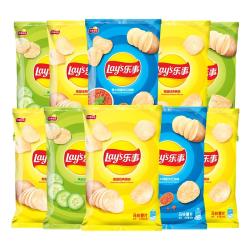 乐事 薯片混合10包（原味+黄瓜味+红烩味）400g
