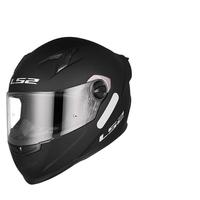 LS2头盔FF300摩托车头盔大尾翼全盔3C认证黑武士男女骑行夏季防护盔 哑黑大尾翼 XL