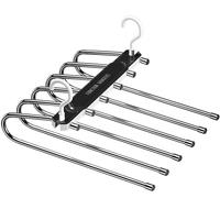 葆氏裤架裤子衣架多功能折叠裤夹无痕防滑晾衣夹裤子收纳裤衣夹子 【一架挂6件】可折叠裤架