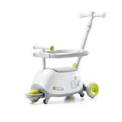 babycare 双子滑板车儿童滑板车1-3岁多功能遛娃宝宝可坐滑滑车 辛德白