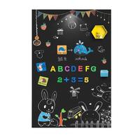 飞博士黑色120*150cm双层磁性黑板墙贴儿童创意涂鸦墙环保可擦写无尘黑板磁吸家用上磁力黑板 黑  色:120*150cm双层磁性黑板贴