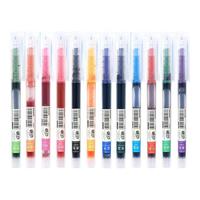 直液式走珠笔彩色中性笔速干0.5用黑色水笔蓝色红色笔水性笔 12支彩色直液笔+30支黑色直液笔