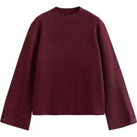 初语氛围感加宽袖毛衣慵懒风针织女2024秋冬安可拉红上衣 安可拉红 M