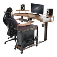 赛途移动主机架电脑主机托架多层打印机台式机箱置物架(胡桃木色)