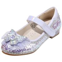 思加图童鞋小女孩爱莎公主鞋春季时尚单鞋女童水晶鞋儿童皮鞋表演演出鞋 O97438粉色 34