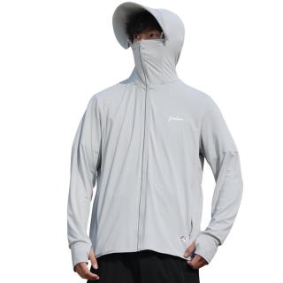 回力 防晒衣男夏季防紫外线帽檐遮阳透气冰丝薄皮肤衣钓鱼服外套 M （95-110斤）