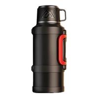 慕馨（moosen）保温壶杯男士大容量316不锈钢户外水壶车载保温瓶 黑色+背带-可装5斤水 2.5L