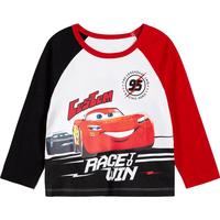 迪士尼宝宝（Disney Baby）迪士尼童装男童T恤赛车总动员长袖T恤纯棉舒适透气 红黑 24个月/身高90cm