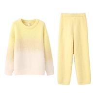 【暖阳系列 锁温保暖】秋冬加厚暖绒绒睡衣女圆领套头家居服套装