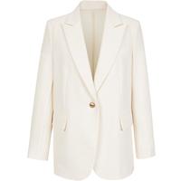 衣香丽影米色宽松休闲西装韩系穿搭设计感超好看外套 米色 XS