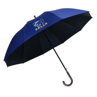 红叶雨伞男士商务晴雨伞加大防风弯勾式长柄伞长柄半自动伞大码高尔夫 枣红