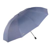 天堂伞加固十骨黑胶晴雨两用伞三人加大折叠防晒防紫外线太阳伞男女雨伞 【三人黑胶加固款】蓝灰