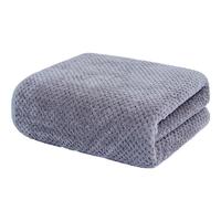 三利浴巾 珊瑚绒柔软吸水菠萝格浴巾干裹巾 70*140cm 灰色