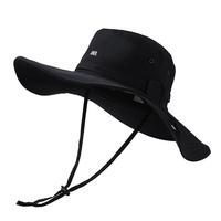 森马防晒帽子女士防紫外线遮阳帽宽檐太阳帽大帽檐可折叠登山渔夫帽 黑色