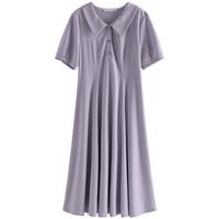 大码学院运动系POLO裙女夏胖MM简约休闲连衣裙女A字裙