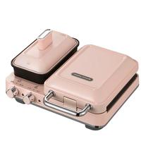 摩飞电器（Morphyrichards） 三明治早餐机多功能三明治机蒸锅华夫饼机烤面包吐司机可拆洗轻食机 MR9086 标配落樱粉（三明治盘+小煎锅）