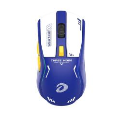 达尔优 A950 2.4G蓝牙 多模无线鼠标 12000DPI RGB 机甲蓝