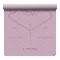 佑美瑜伽垫umay加厚垫家用垫子地垫女生加厚防滑静音隔音专业 风信紫-185*61cm体位引导两件套 8MM厚度