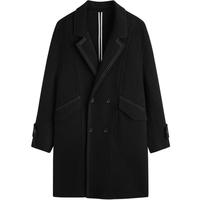 GXG男装2024年多色长款毛呢大衣外套黑色175/L