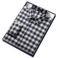 【纯棉+克重313g+加厚保暖+仿毛呢整理】春秋保暖格子衬衫