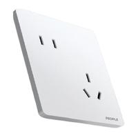 人民电器磨砂超薄开关插座面板电工电料多孔86型暗装墙壁电源家用X系列白 斜五孔插座