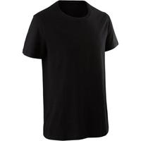 迪卡侬（DECATHLON） 运动t恤男纯色圆领打底棉秋跑步短袖GYPML Sportee 100 黑色 L