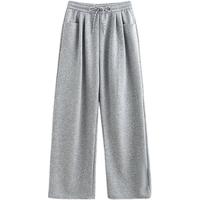 初语宽松休闲裤卫裤女2025年春季藏肉减龄松弛慵懒长裤直筒裤 浅灰 L