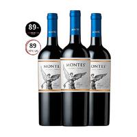 MONTES/蒙特斯 智利原瓶 梅洛干红葡萄酒 750ml×3瓶 瓶装