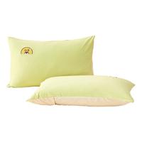 水星儿童枕套A类枕套一对装两只纯棉针织宿舍儿童枕套48*74cm抹茶狮