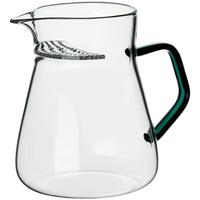 天喜（TIANXI）公道杯耐热玻璃透明一体月牙茶壶过滤茶水分离家用分茶器茶具套装 【耐热防爆】绿色580ml