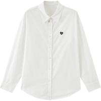 初语长袖衬衫女百搭打底衫25春秋通勤风纯色衬衣基本款上衣 天亮白8332801 XL