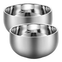美厨（maxcook）316L不锈钢碗 汤碗双层隔热 饭碗餐具面碗13cm 2只装MCWA4756 316L不锈钢碗13cm 2只装
