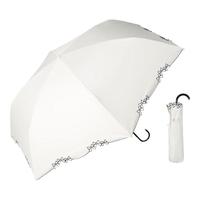 Wpc.蝴蝶结波波伞彩胶遮阳伞防晒伞防紫外线弯钩女小巧晴雨两用太阳伞 蝴蝶结波波伞 米白