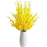 花艺赫 加大蓝色花瓶+长款蓝色跳舞兰【10支】花艺摆件陶瓷花瓶