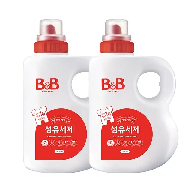  B&B/保宁 去污成分温和 婴幼儿洗衣液  清香型 1800ml*2 瓶装