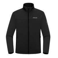 诺诗兰【雁荡】秋冬男女杜邦三防软壳衣徒步户外登山夹克风雪外套 纯黑色-立领05E 155