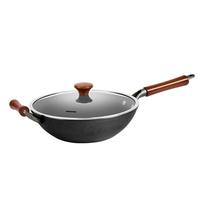 欧美达铸铁炒锅炒菜锅无涂层不易锈铁锅传世老铁锅燃气灶铁锅32cm 铸铁炒锅 32cm