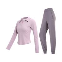骆驼 CAMEL【束脚防风】运动套装女春季弹力修身休闲跑步瑜伽服套装女