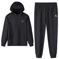 骆驼 CAMEL【外套+长裤】运动服套装女春季连帽防风保暖跑步套装女晨跑