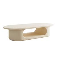 家香之梦奶油风岩板茶几家用小户型轻奢高级感客厅现代电视柜组合2025 纯白岩板120*60*40cm