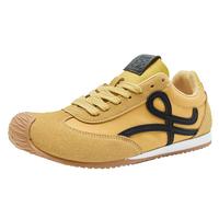 西遇德训鞋女2025春夏丑萌复古拼色运动鞋轻便软底休闲鞋 黄色 （4月17日） 35 (225)