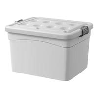 佳帮手收纳箱衣服整理箱储物箱玩具衣物收纳盒塑料箱书箱搬家箱子带轮 梨花白大号【44*33*25cm】