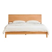 小半实木床双人床北欧日式小户型卧室简约樱桃木床家具稳稳床1.35米 稳稳床1.35*2m樱桃木【超值