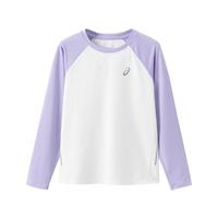 亚瑟士（asics）童装2024秋季男女童运动休闲速干百搭针织T恤333241003058 0133白色/紫色 150