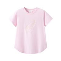 亚瑟士（asics）童装2024年夏季女童短袖轻薄柔软运动短袖332241174027 0620粉色 140