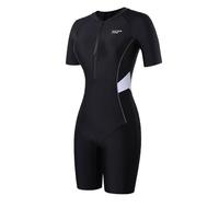 泳衣潜水服连体平角短袖保守温泉度假女款泳衣冲浪服