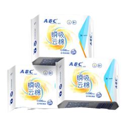 ABC 瞬吸云棉卫生巾日用夜用卫生巾亲肤防漏不闷热透气姨妈巾套装 日用24片